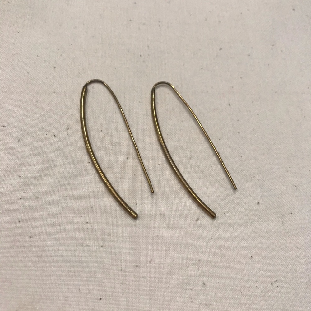 Gold one piece earrings